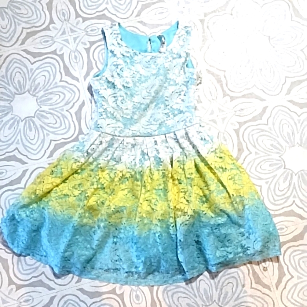 Girls Lace layered dress KNIT WORKS sz 7 Spring Summer dressy